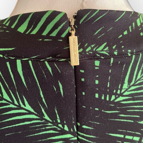 Michael Kors Green and Black Palm Print Knit Dress large - Picture 5 of 11